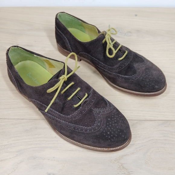 Boden Brown Leather Suede Lace Up Oxford Brogue Oxford Lace Up Shoes 50 - Picture 5 of 14
